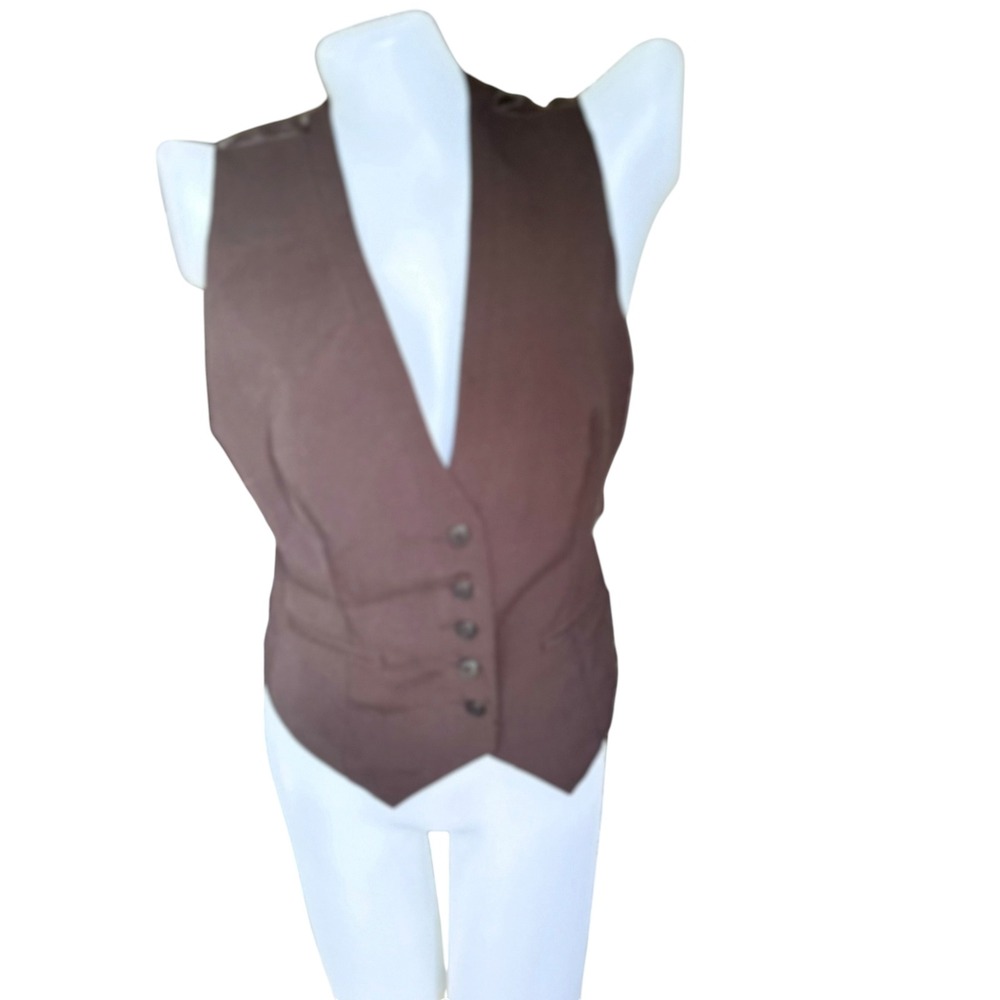NWT Norma Kamali Tailored Waistcoat Suit Vest Black Size Small